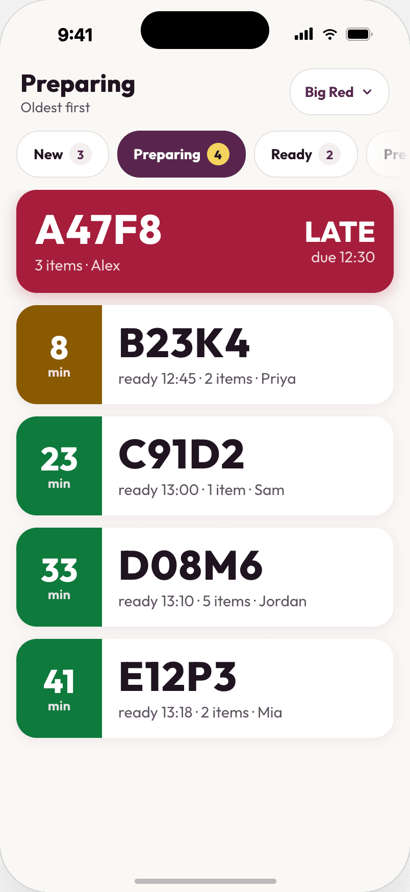 YumYard Vendor — live orders queue