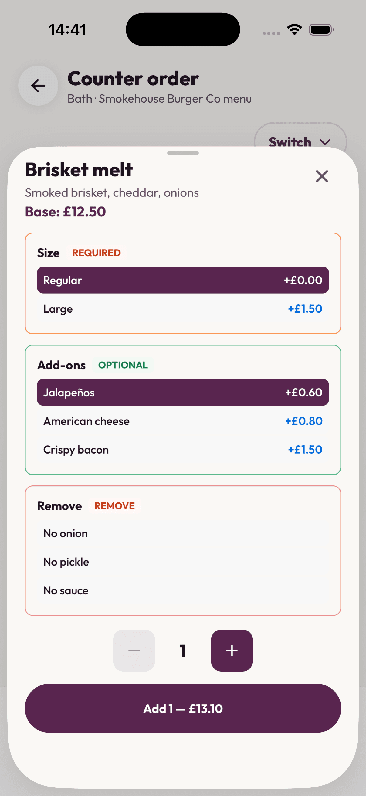 YumYard Vendor — counter sale with Tap to Pay