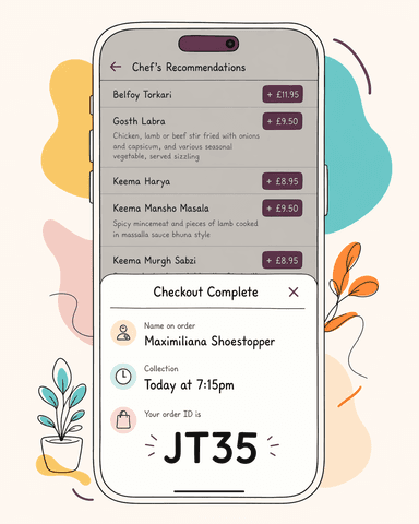 YumYard Tap to Pay order screen